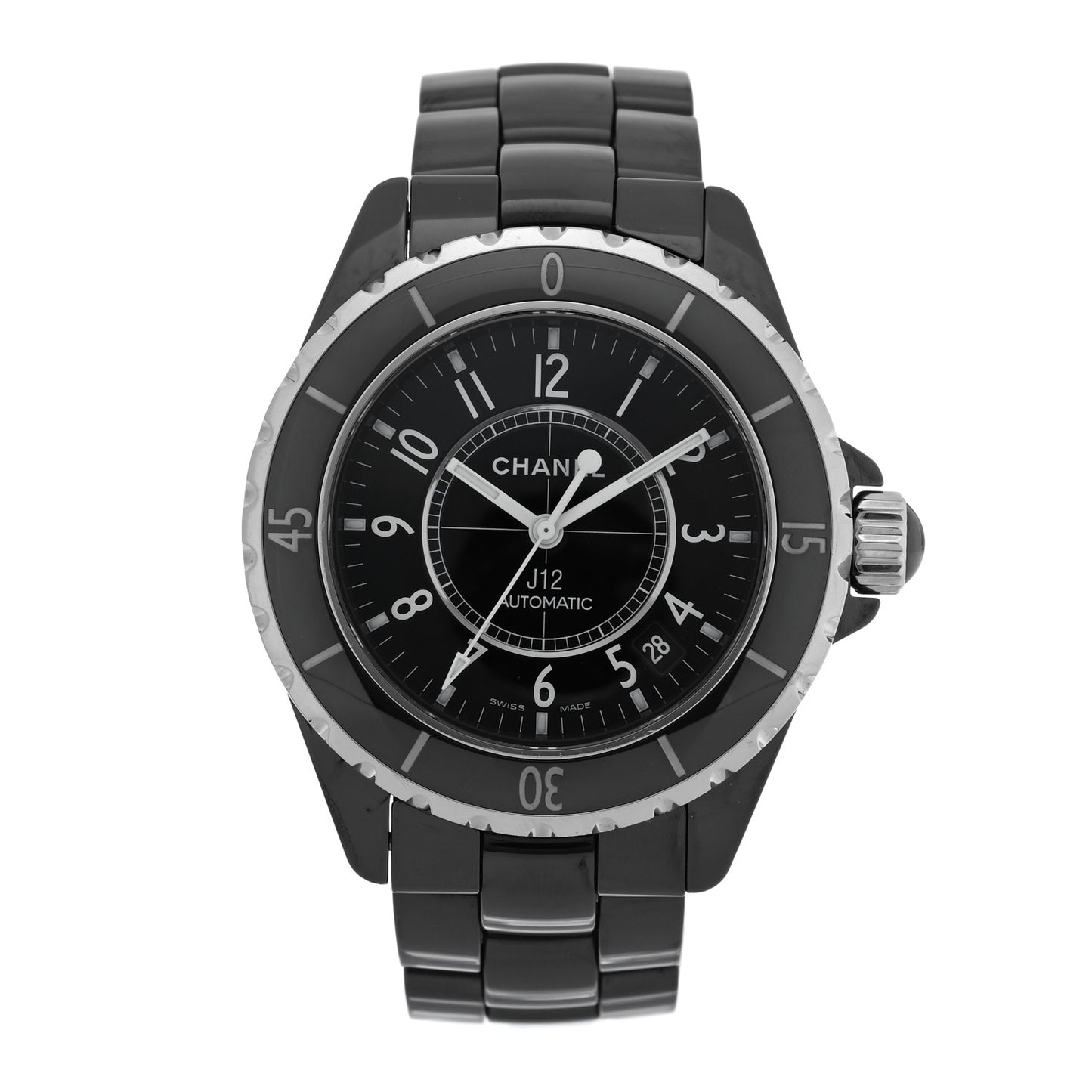 Stainless Steel Ceramic 38mm J12 Automatic Watch Black
