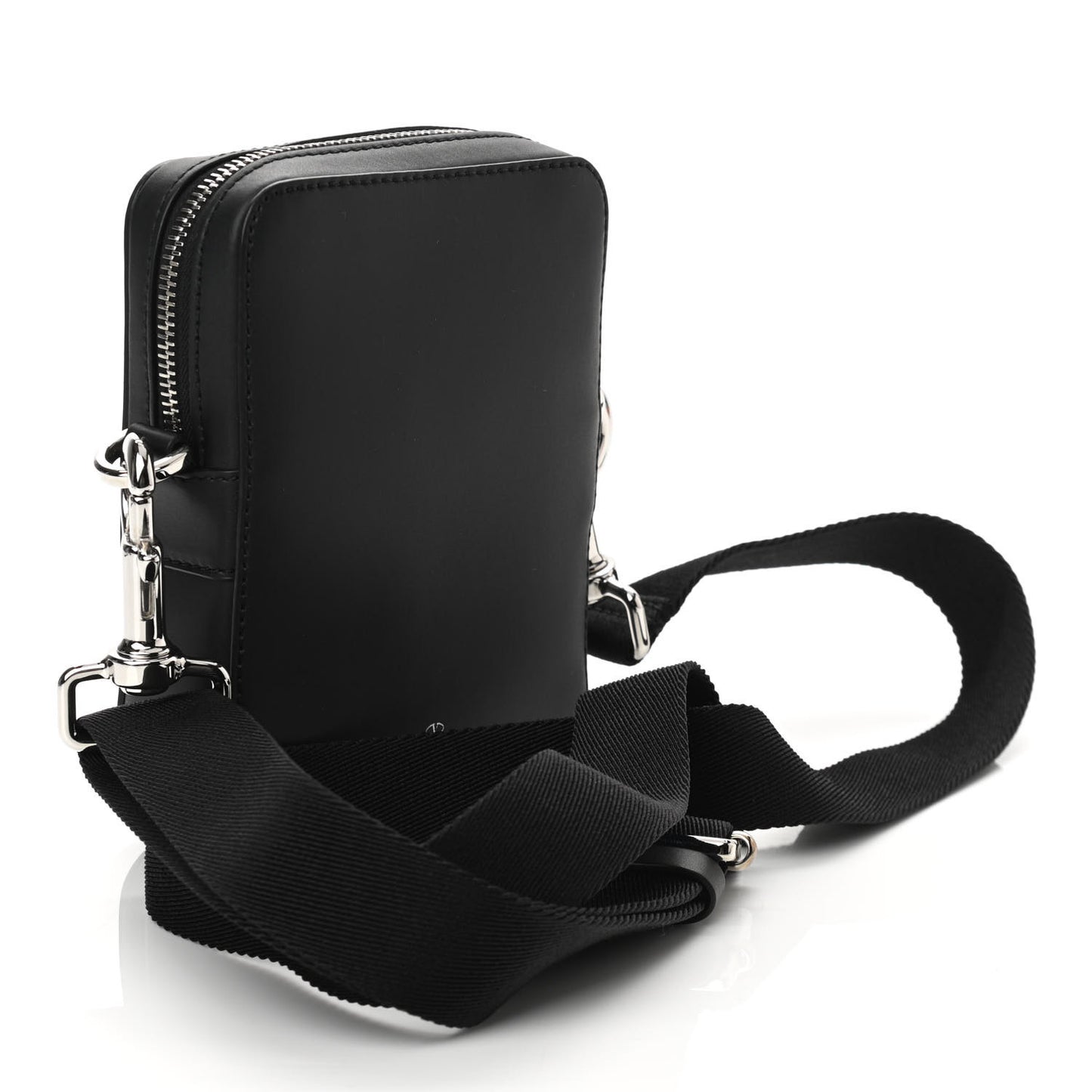 Calfskin VLTN Print Messenger Bag Black