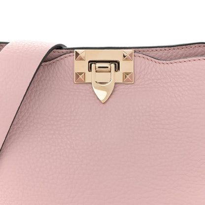 Valentino Garavani Pebbled Calfskin Mini Rockstud Flip-Lock Messenger Bag Water Rose 7 of 10