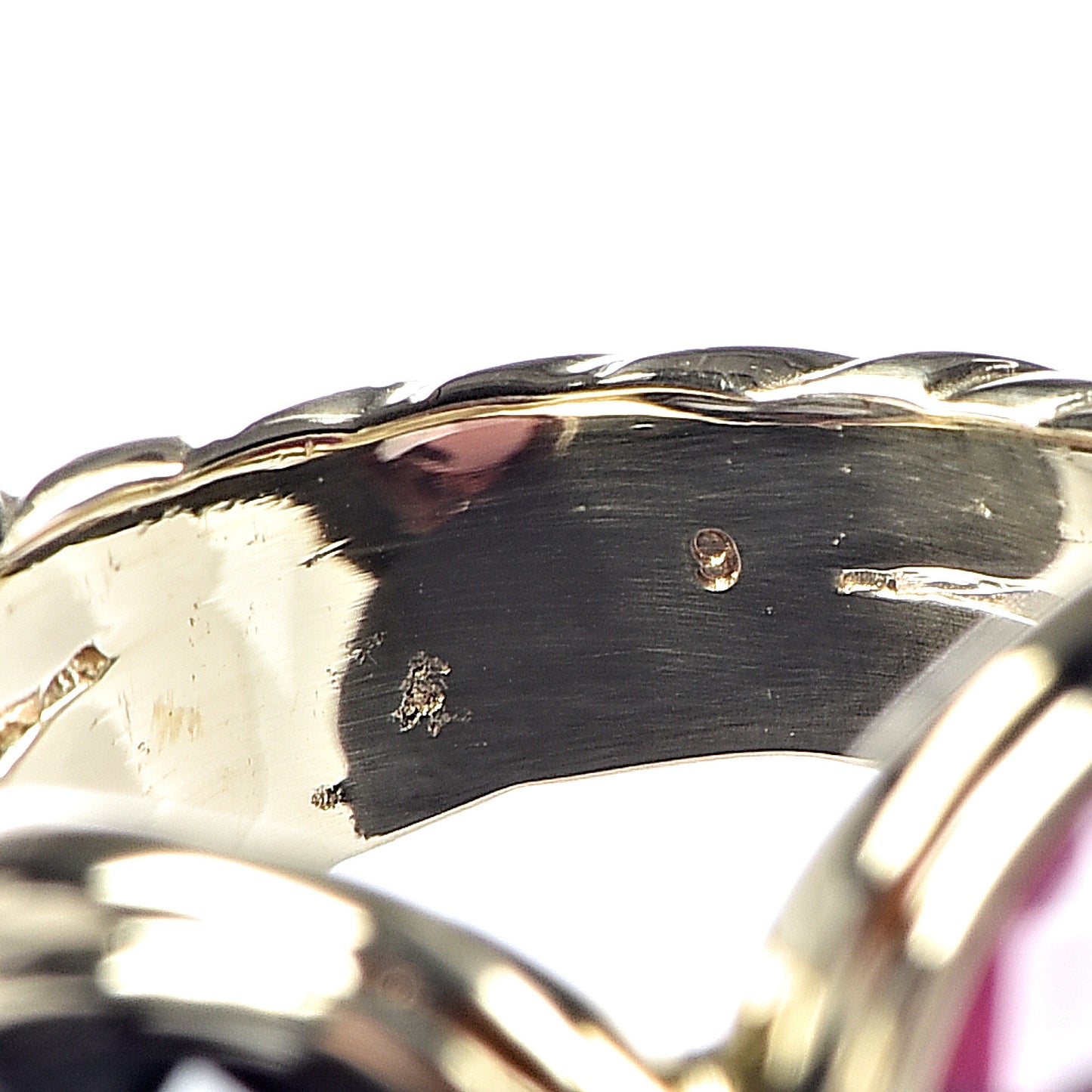 18K Yellow Gold Tourmaline Ruby Garnet Diamond Mosaic Ring 53 6.25