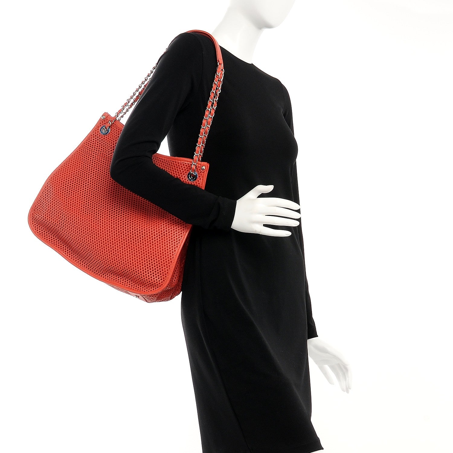 Chanel Calfskin Perforated Up In The Air Shoulder Bag Red 2 of 7