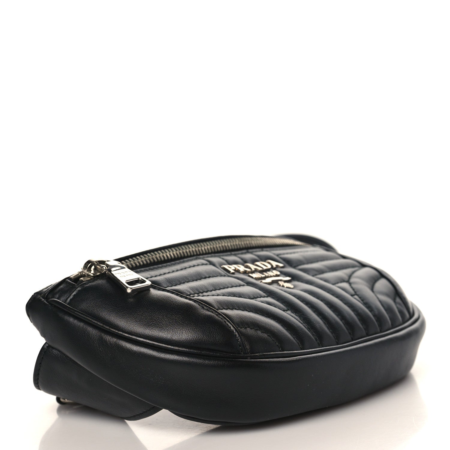 Prada Soft Calfskin Impunture Diagramme Belt Bag Black 4 of 8