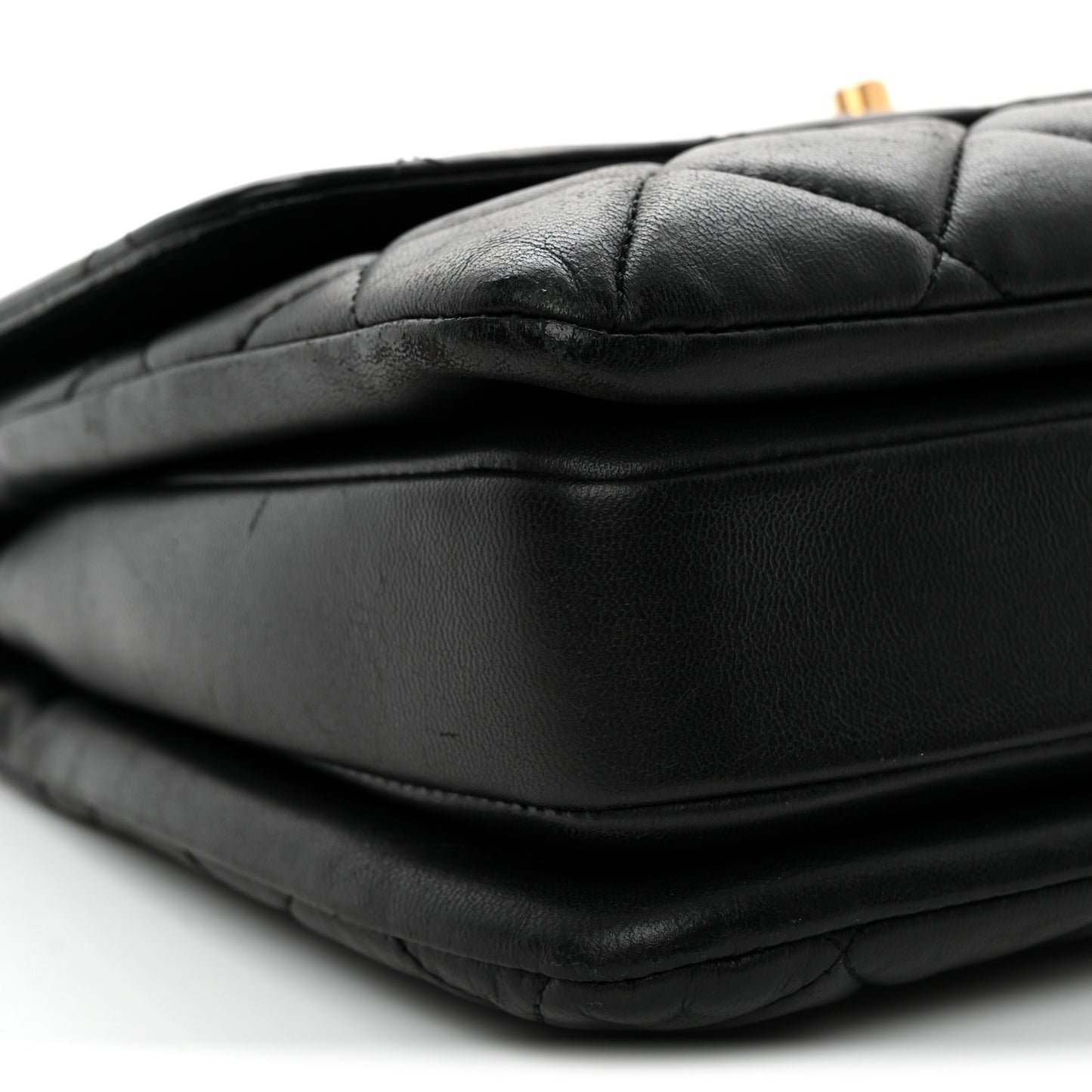 Lambskin Quilted Small Trendy CC Dual Handle Flap Bag Black