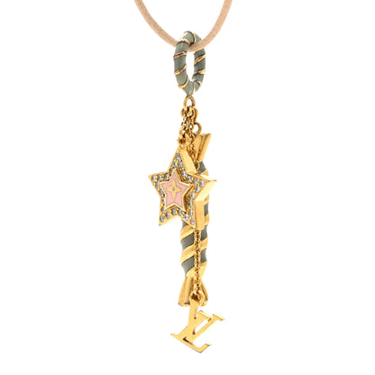 Louis Vuitton Crystal Enamel Candy Star Charm Necklace Gold Multicolor 4 of 7