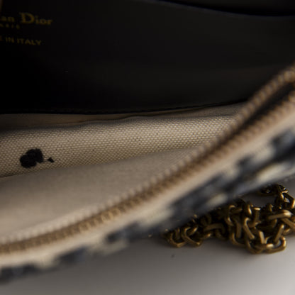 Christian Dior Oblique Saddle Chain Pouch Blue 9 of 12