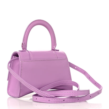 Balenciaga Shiny Box Calfskin Tonal B Hourglass Top Handle Bag Mini Lilac 2 of 11