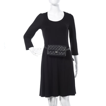 Chanel Grained Calfskin Quilted 2.55 Reissue Flap Belt Bag Clutch Black 2 of 9