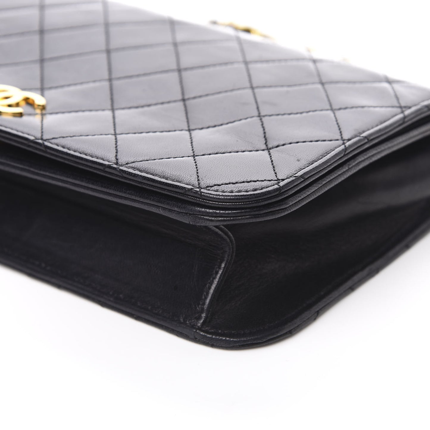Lambskin Quilted Small Single Flap Black