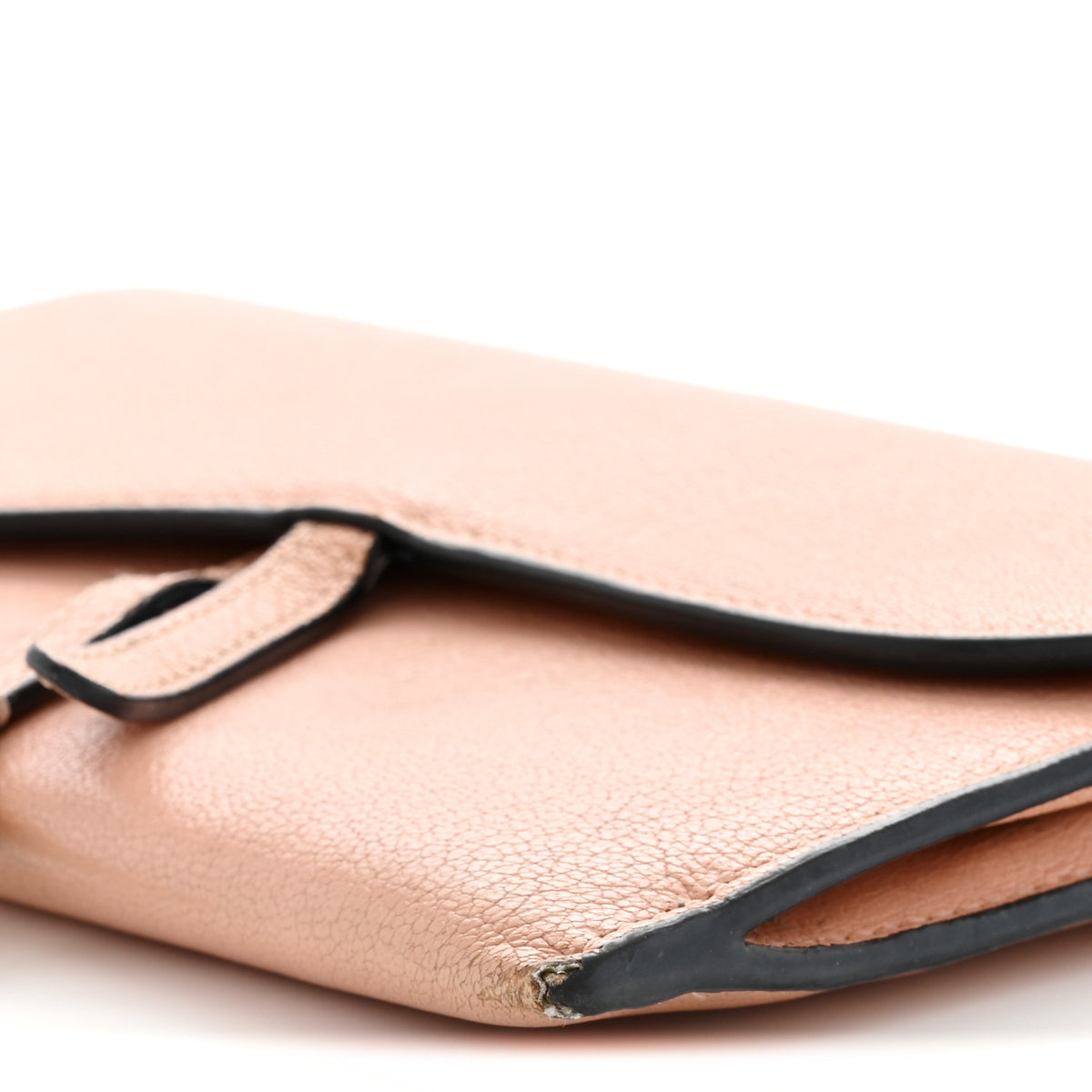 Christian Dior Goatskin Saddle Long Wallet With Chain Rose Des Vent 11 of 14