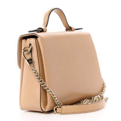 Gucci Dollar Calfskin Interlocking G Top Handle Shoulder Bag Camelia 3 of 10