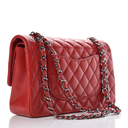 Chanel Lambskin Quilted Medium Double Flap Red 3 of 9