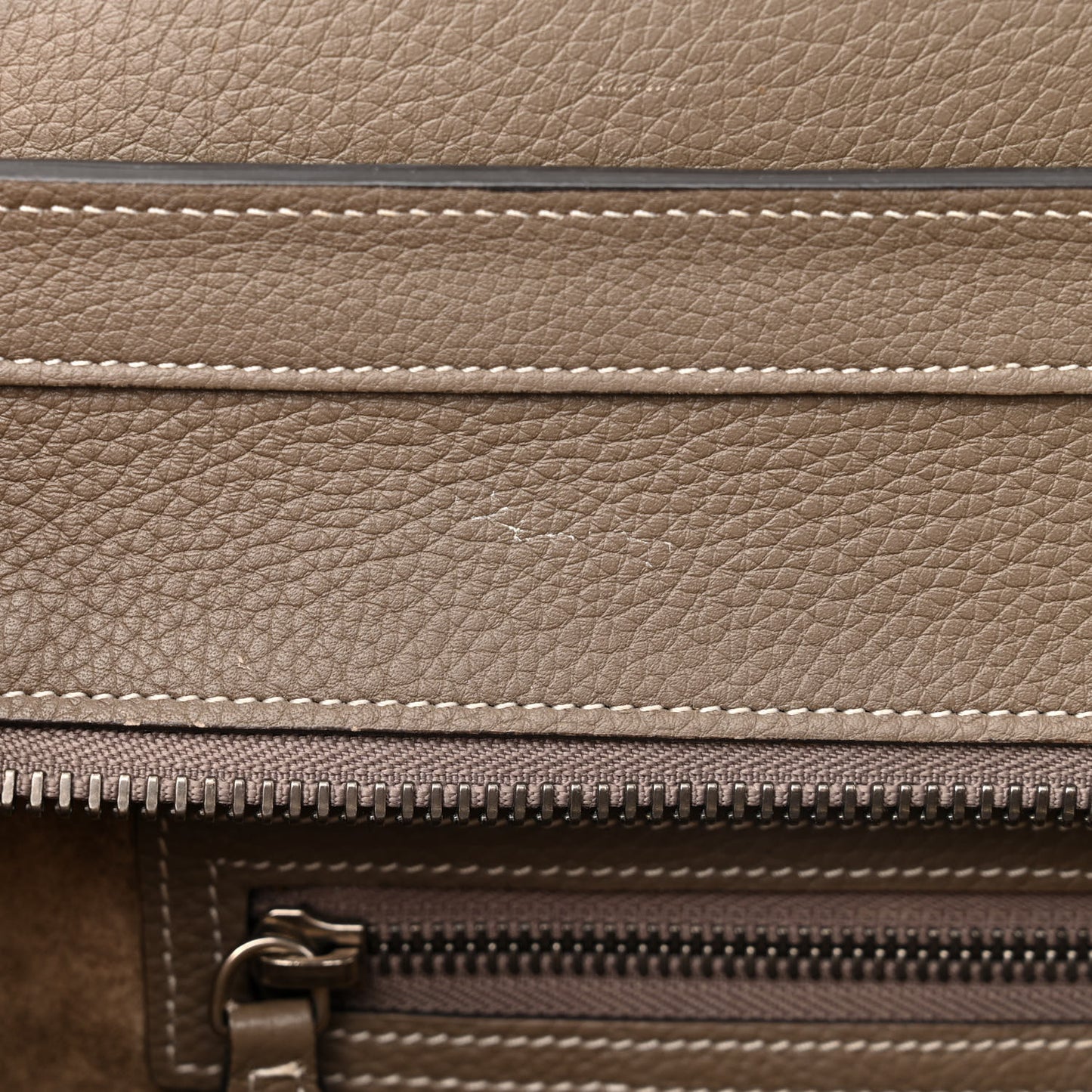 Smooth Calfskin Interstice Micro Luggage Light Taupe