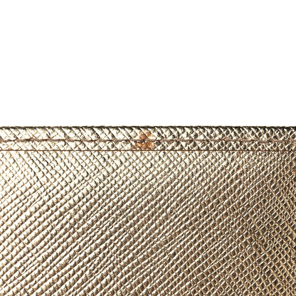 Prada Saffiano Lux Sound Wallet On Chain Platino 12 of 13