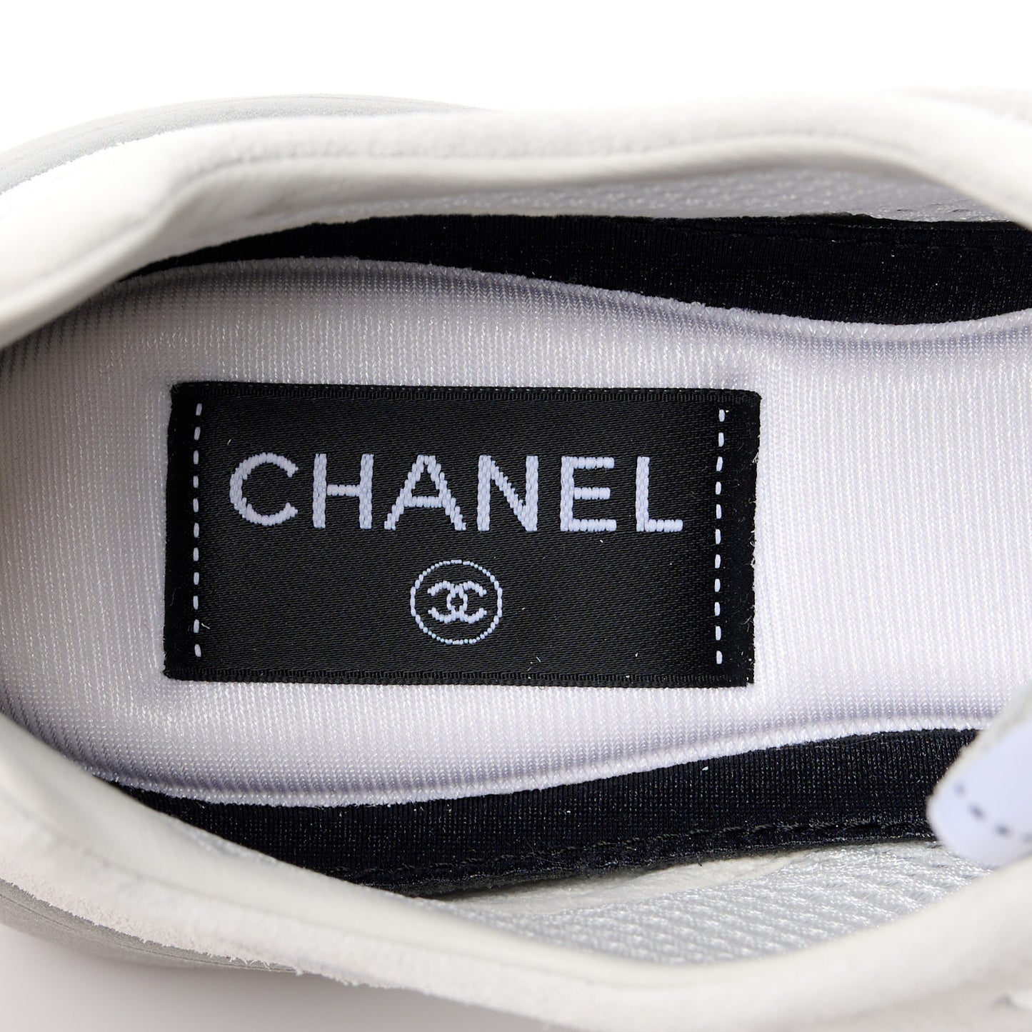 Laminated Calfskin Suede CC Sneakers 37 Silver Light Grey