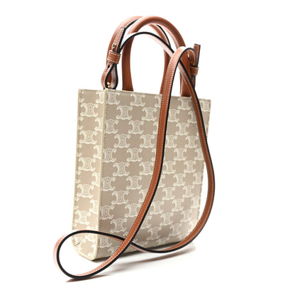 Celine Triomphe Canvas Calfskin Mini Vertical Cabas Grege 3 of 8