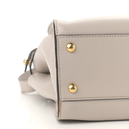 Fendi Vitello Seta Shiny Nappa Medium Peekaboo Iconic Satchel Grigio Polvere Bois de Rose 10 of 13