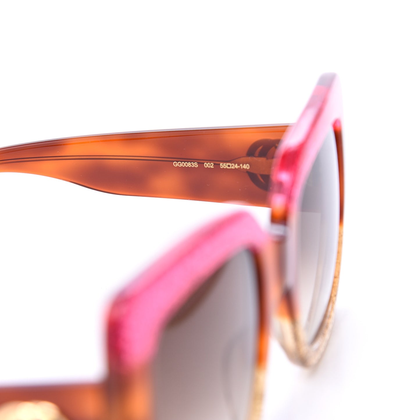 Square Frame GG0083S Sunglasses Glitter Pink Multi