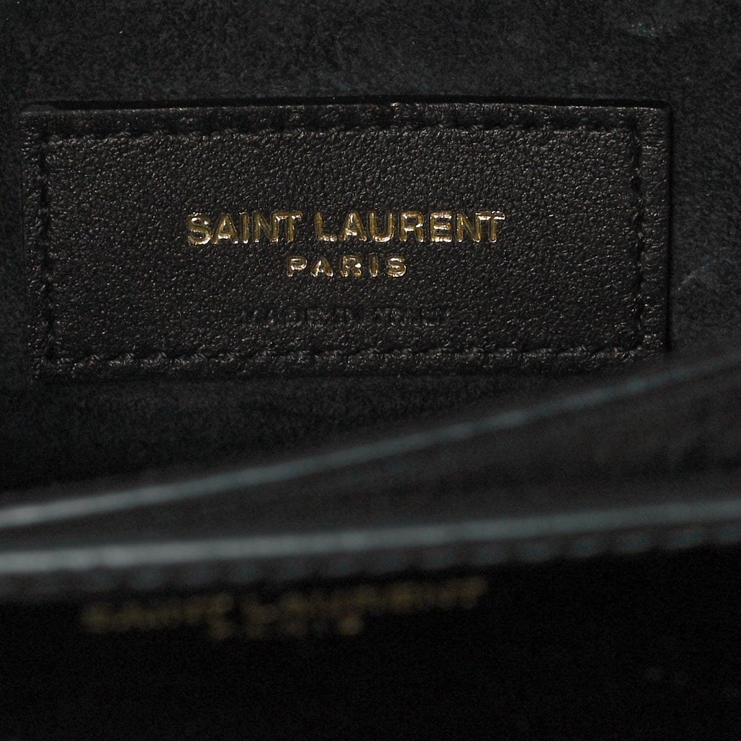 Saint Laurent Calfskin Crocodile Embossed Medium Monogram Sunset Black 5 of 7