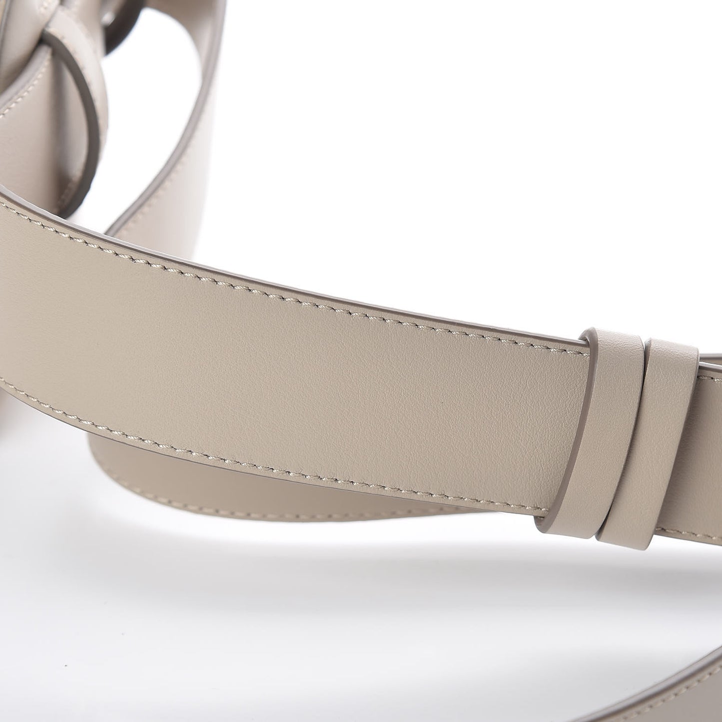 Smooth Calfskin Little Horses Embroidered Signature Belt Bag Pastel Grey