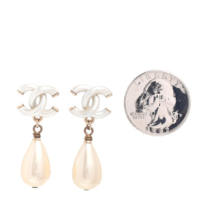 Chanel Pearl CC Drop Earrings Gold 2 of 4