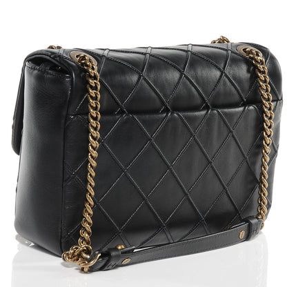 Chanel Calfskin Diamond Debossed Medium Cosmos Flap Black 3 of 8