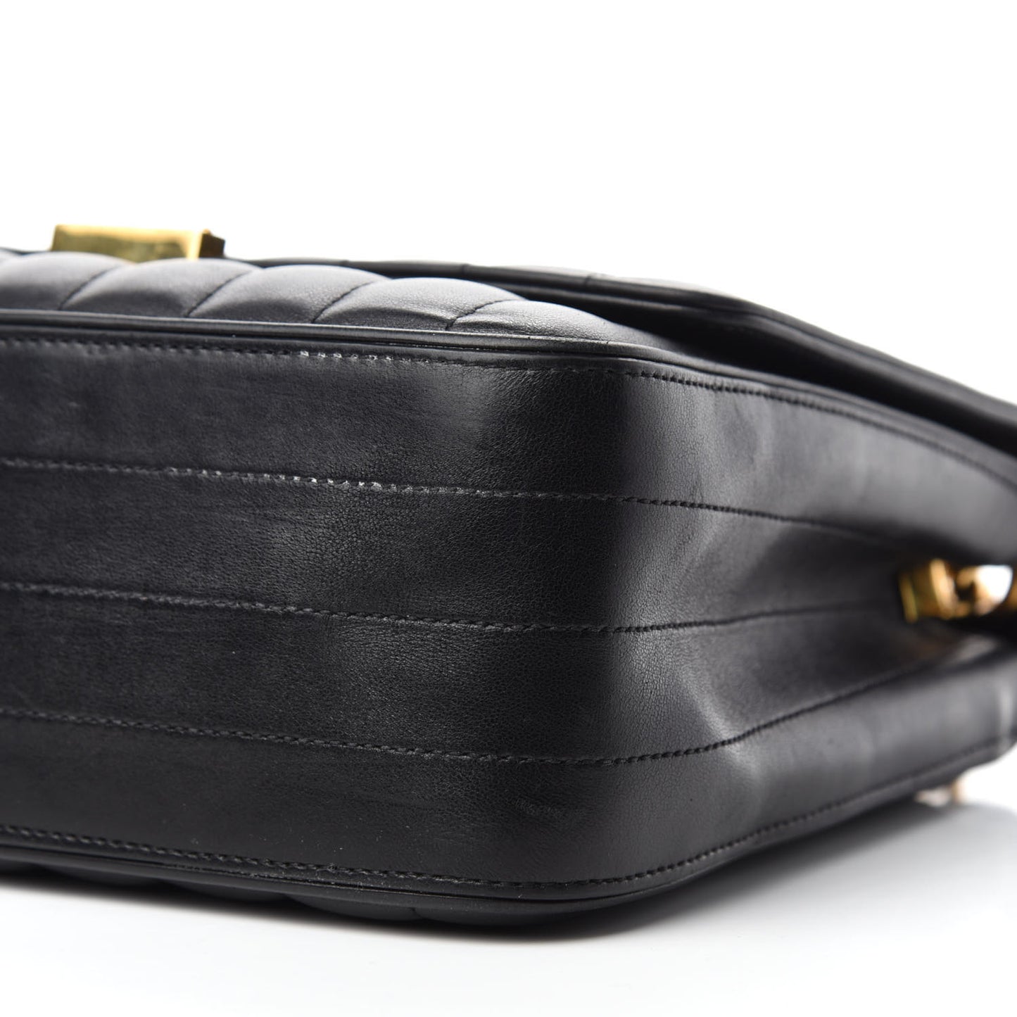 Lambskin Matelasse Monogram Large Vicky Chain Bag Black