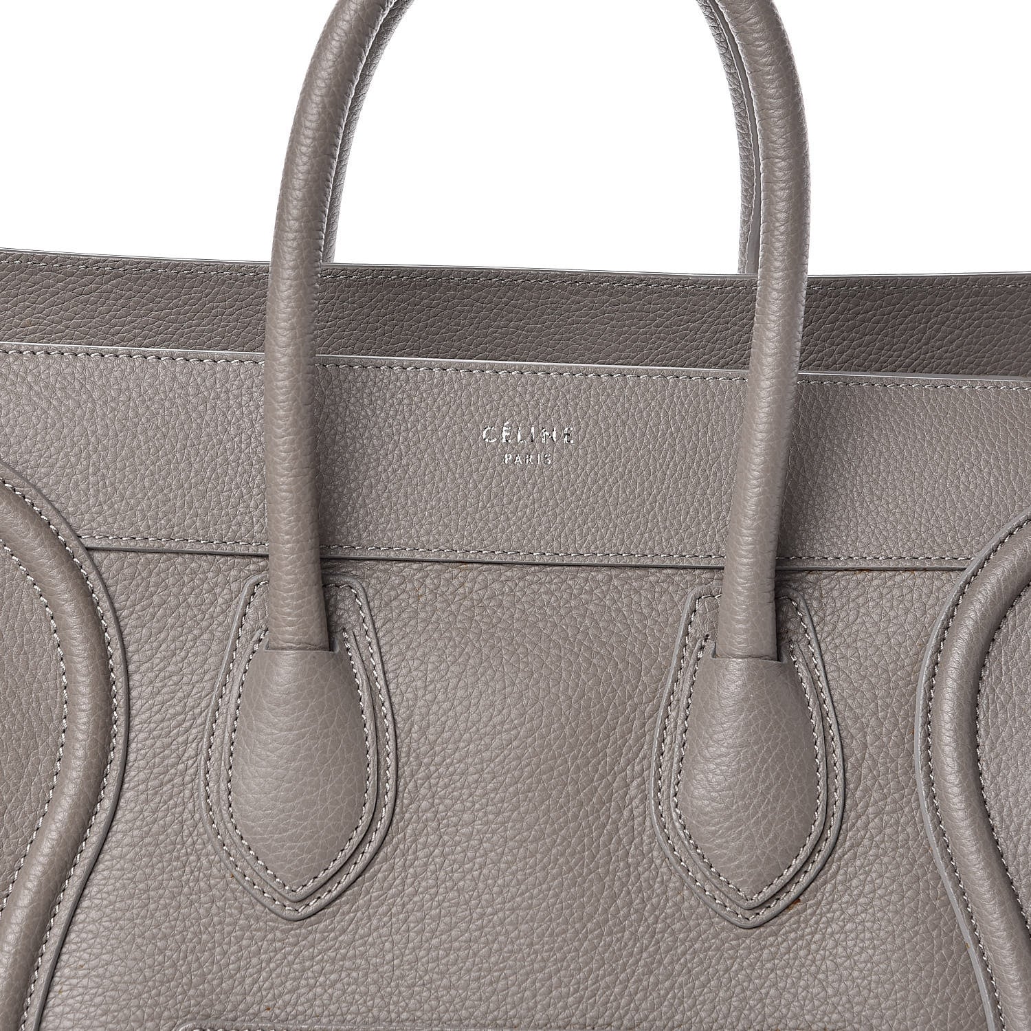 Celine Drummed Calfskin Mini Luggage Souris 16 of 16