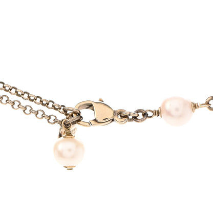 Chanel Strass Crystal Pearl Beaded CC Short Necklace 4 of 5