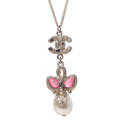Chanel Enamel Pearl CC Pendant Necklace Gold 4 of 5