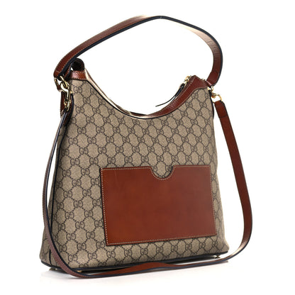 Gucci GG Supreme Monogram Linea A Hobo Brown 3 of 12