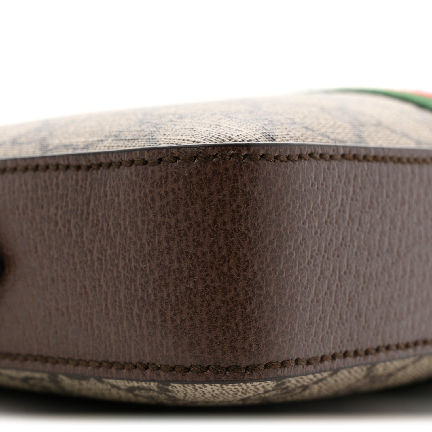 Gucci GG Supreme Monogram Textured Dollar Calfskin Web Ophidia Wristlet Shoulder Bag Beige Ebony New Acero 9 of 11