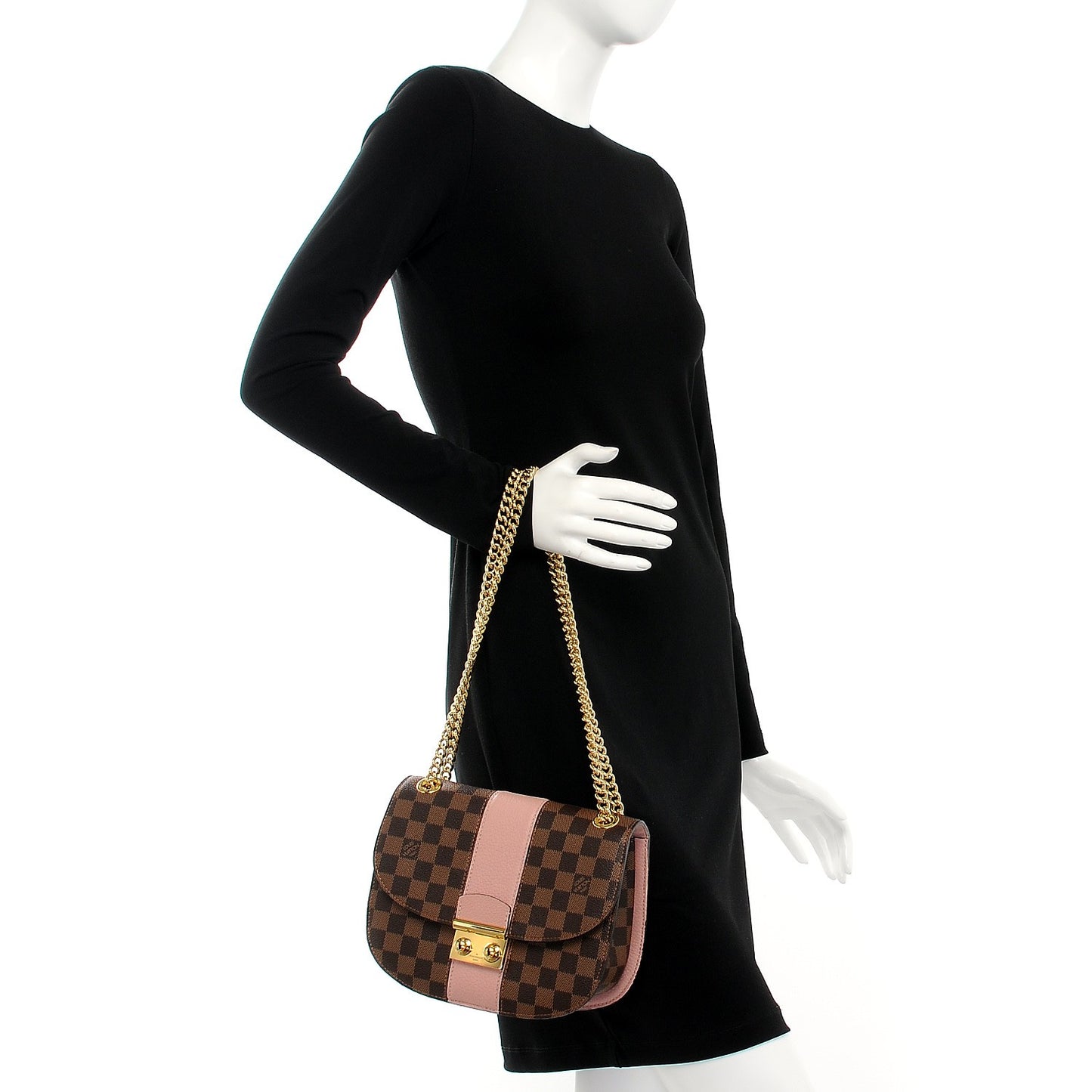 Damier Ebene Cuir Taurillon Wight Magnolia