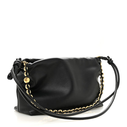 Loewe Mellow Nappa Medium Donut Chain Flamenco Knot Clutch Black 3 of 12