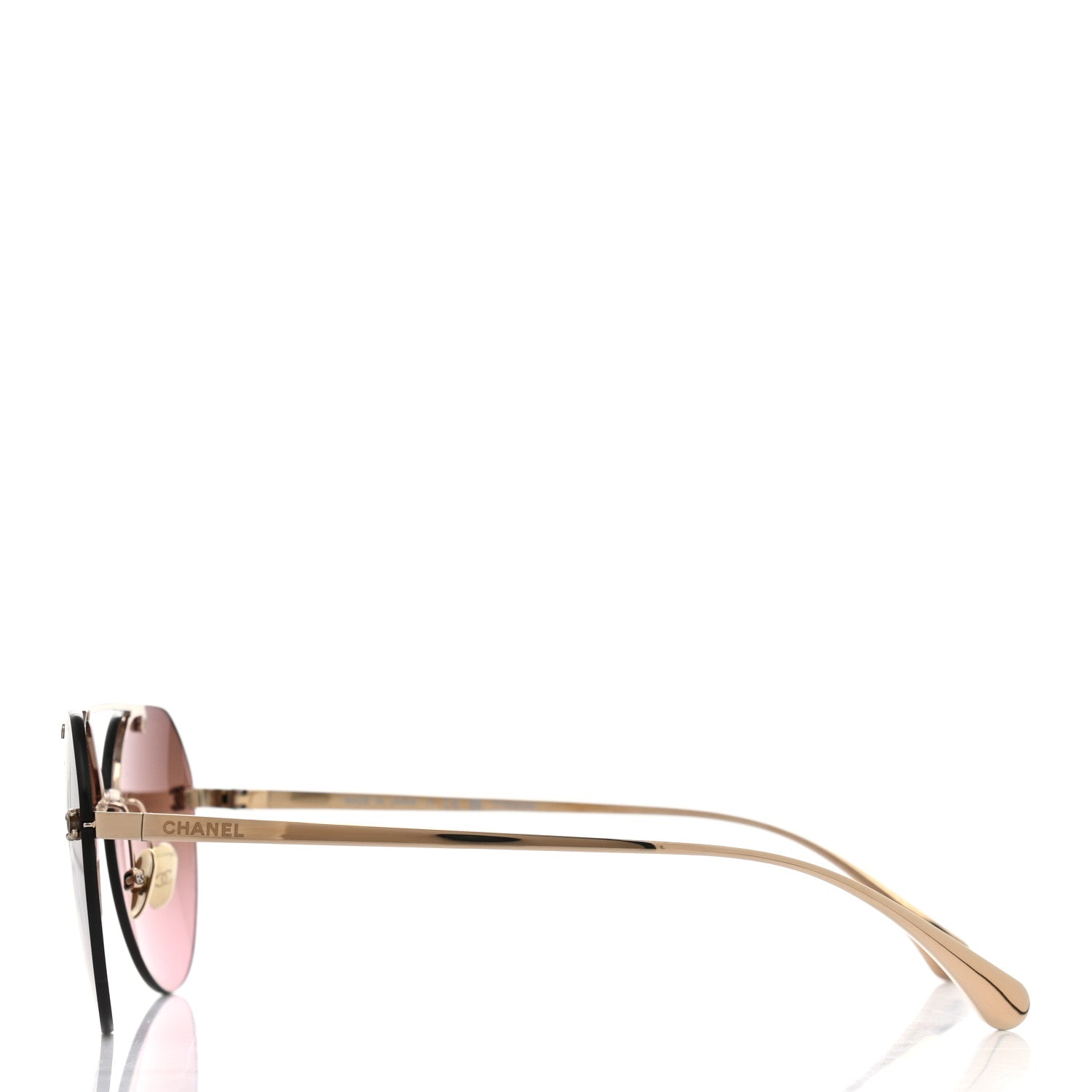 Chanel Titanium CC Pilot Aviator Sunglasses 4272-T Gold 3 of 8