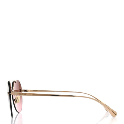 Chanel Titanium CC Pilot Aviator Sunglasses 4272-T Gold 3 of 8