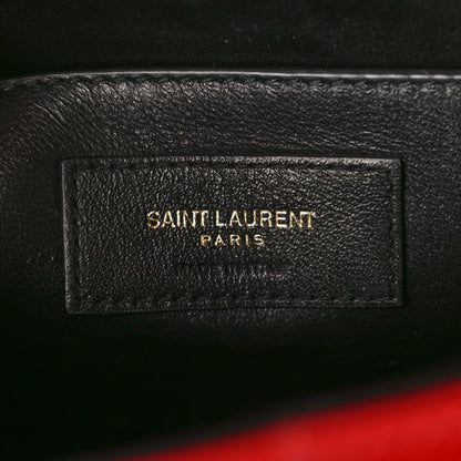 Saint Laurent Patent Matelasse Monogram Large Vicky Chain Bag Rouge Eros 6 of 12