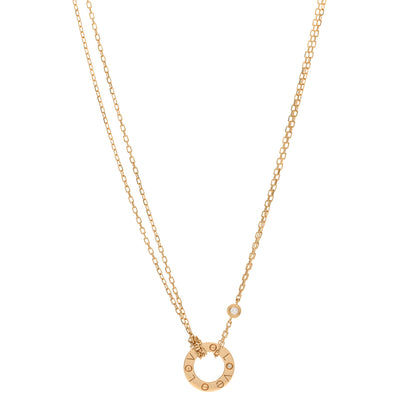 Cartier 18K Yellow Gold 2 Diamond LOVE Necklace 1 of 5