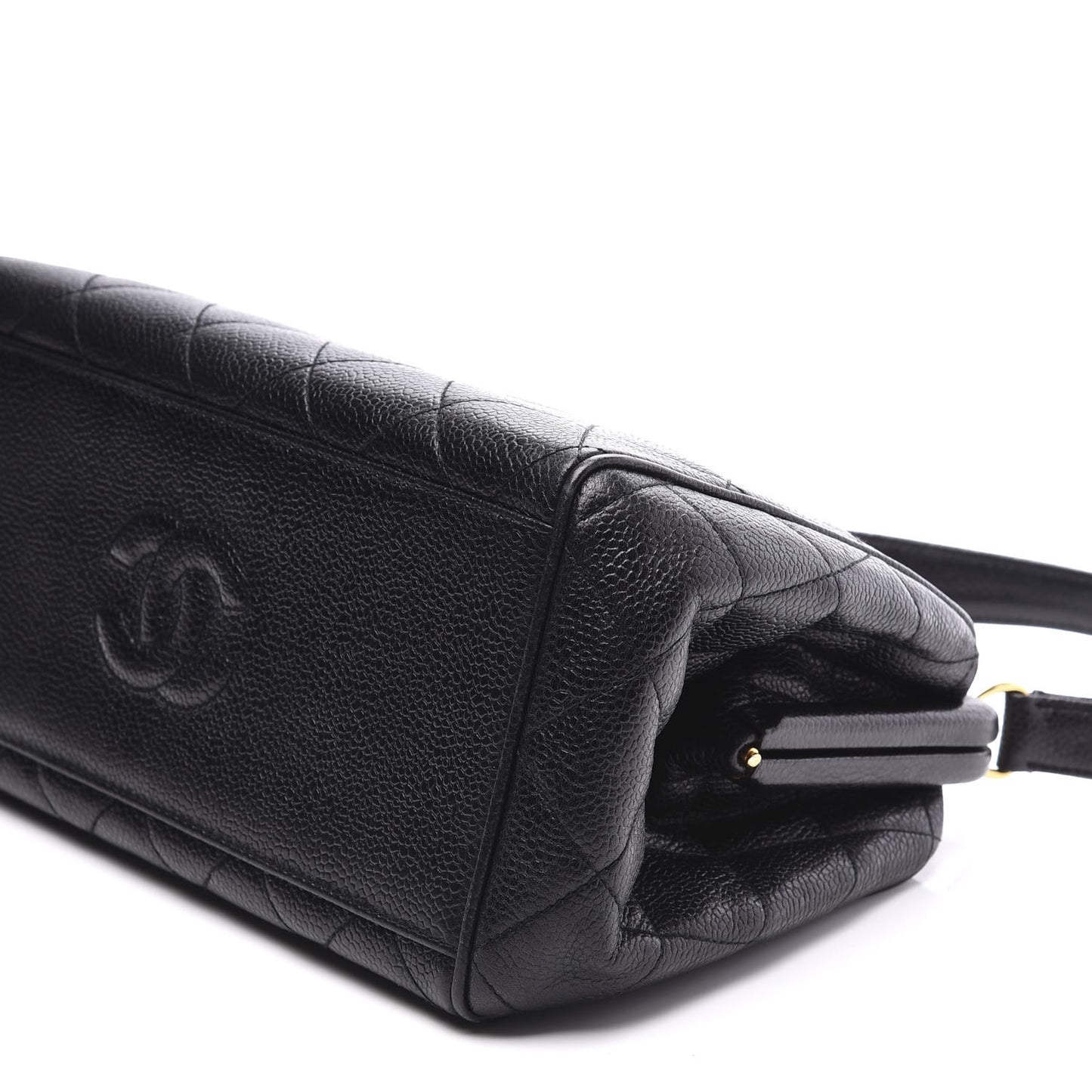 Caviar Quilted Frame Bag Black