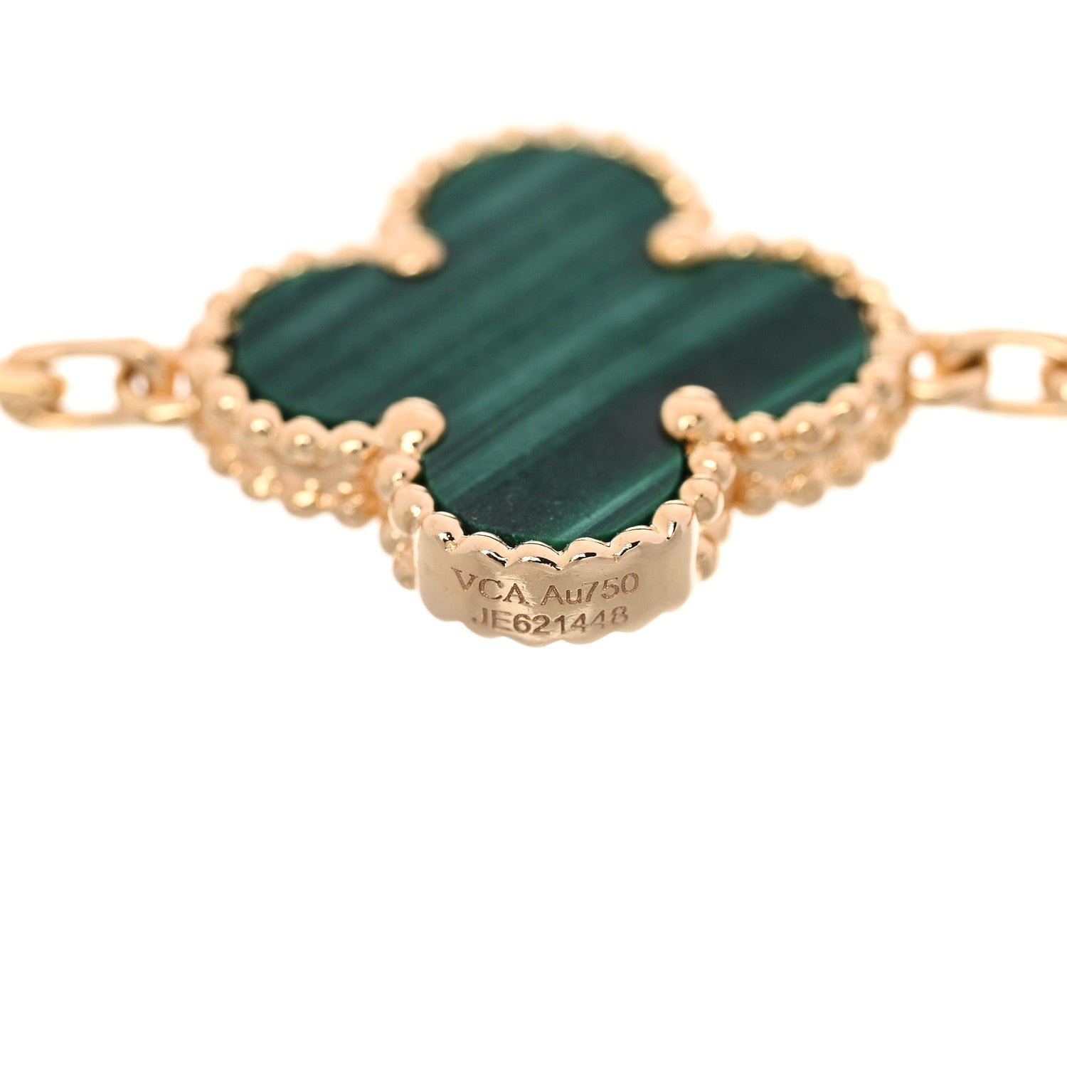 Van Cleef & Arpels 18K Yellow Gold Malachite 5 Motifs Vintage Alhambra Bracelet 3 of 4
