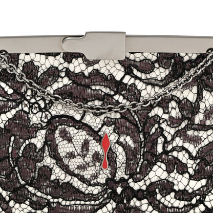 Christian Louboutin Dentelle Lace Palmette Clutch Black 7 of 9