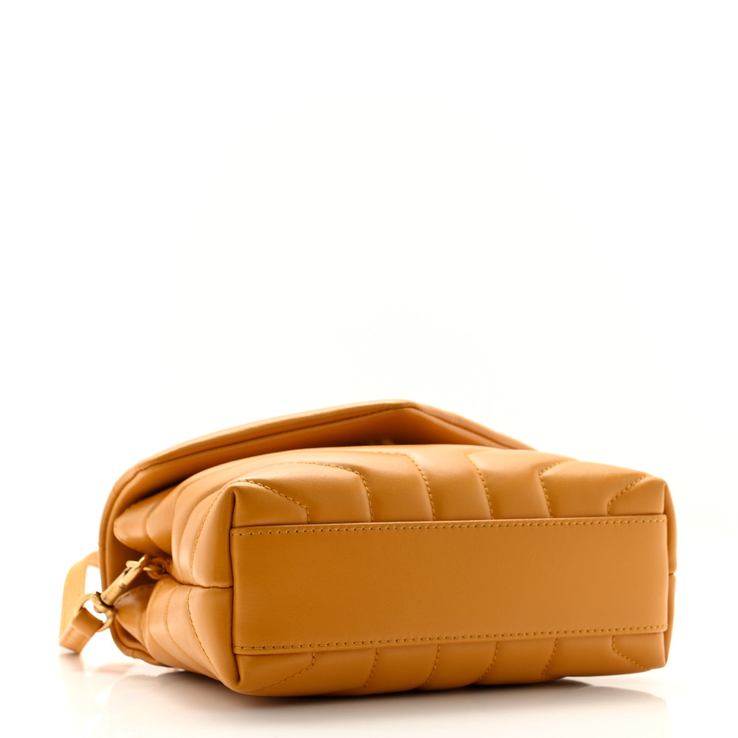 Saint Laurent Calfskin Y Quilted Monogram Toy Loulou Crossbody Bag Cheddar 4 of 12