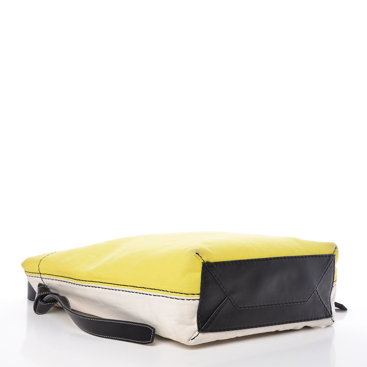 Celine Canvas Small Twisted Cabas Yellow Natural 5 of 17