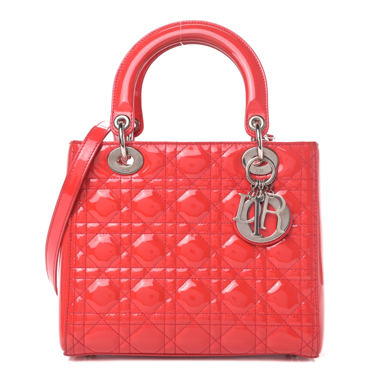 Christian Dior Patent Cannage Medium Lady Dior Red 1 of 5