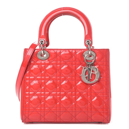 Christian Dior Patent Cannage Medium Lady Dior Red 1 of 5