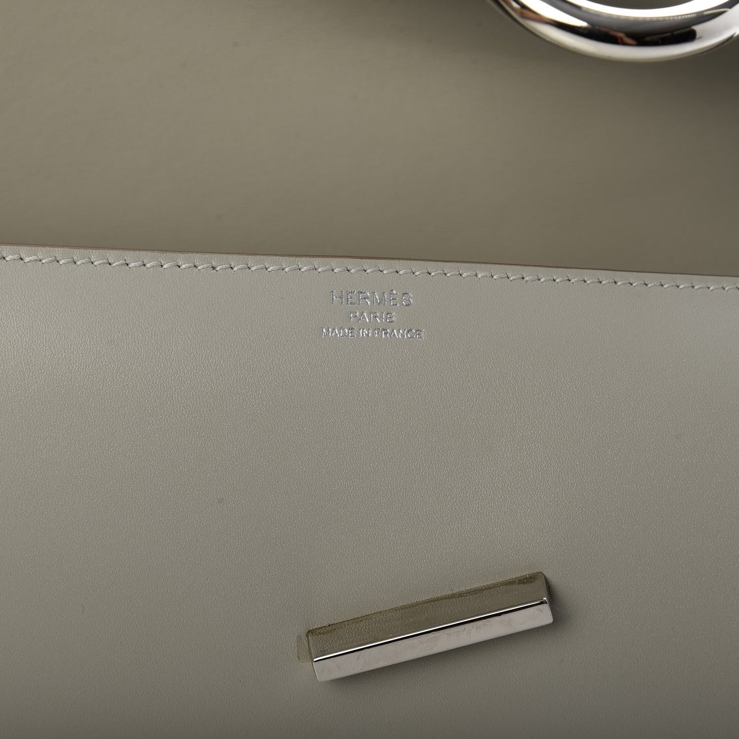 Hermes Tadelakt Egee Clutch Gris Perle 8 of 9