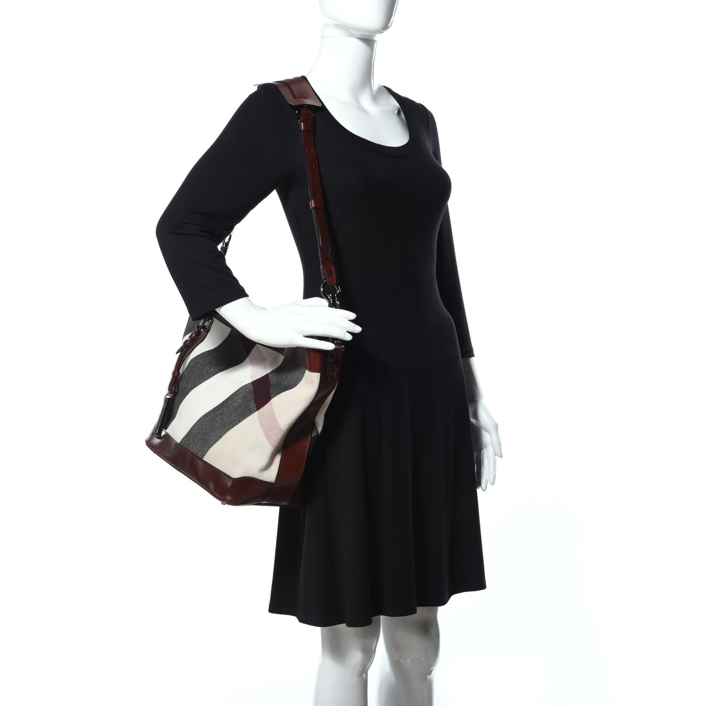 Canvas Mega Check Hobo Brown