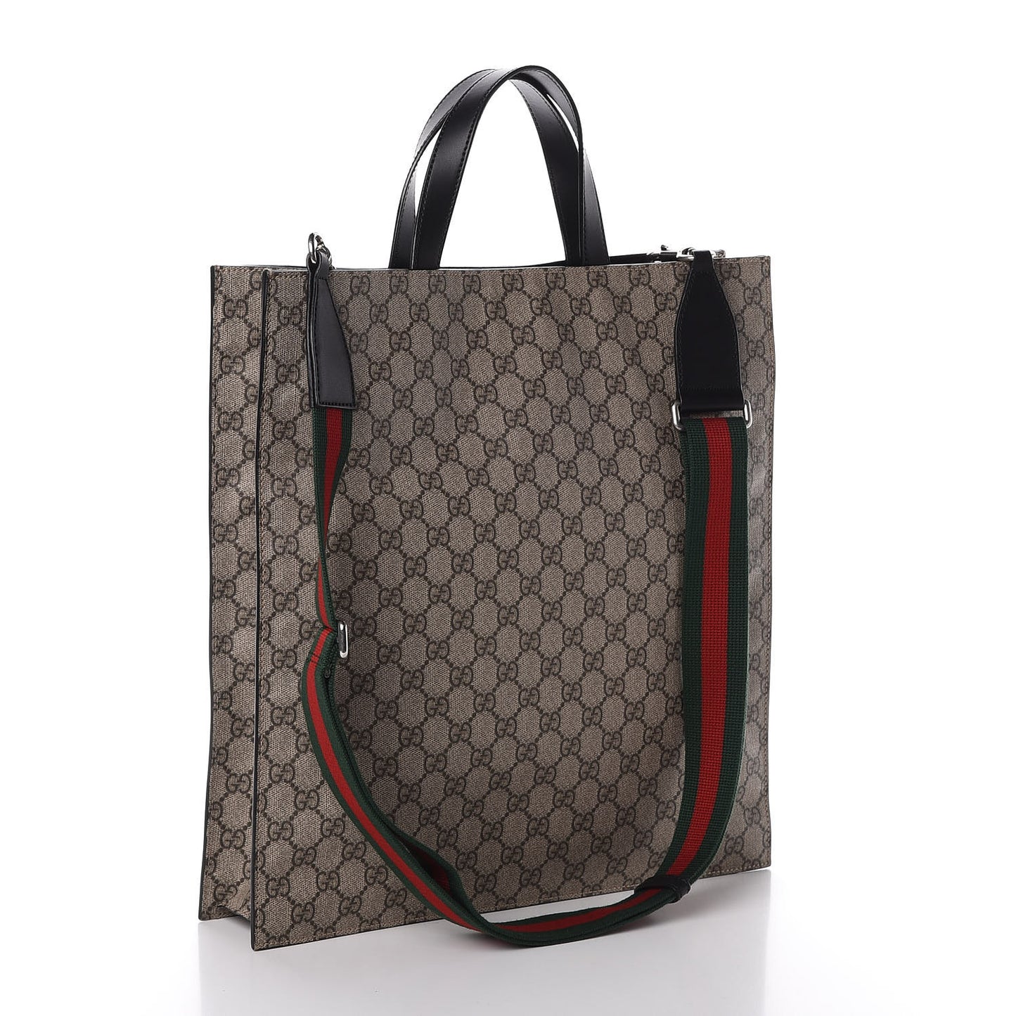 Soft GG Supreme Monogram Web Vertical Tote Black
