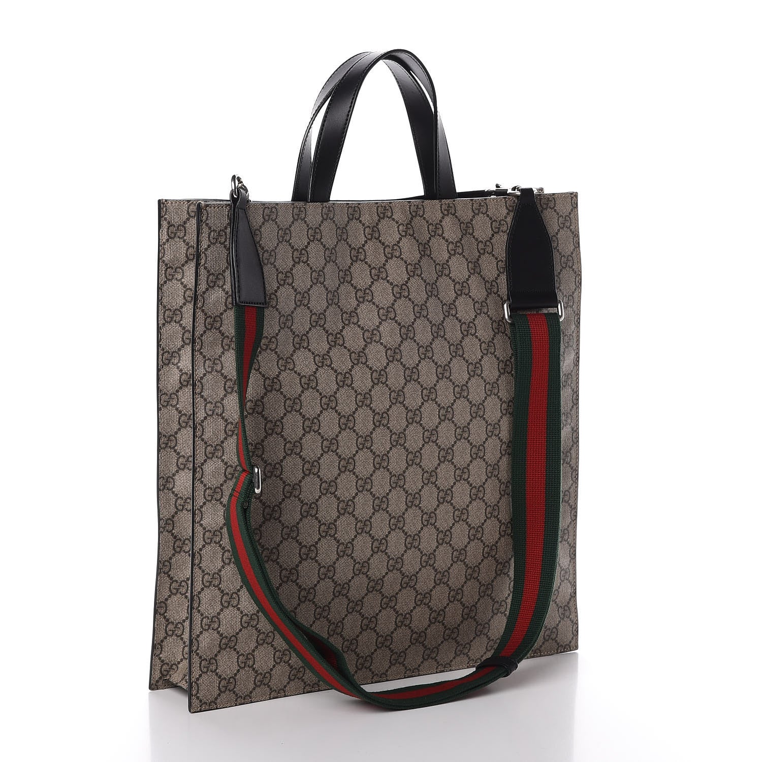 Gucci Soft GG Supreme Monogram Web Vertical Tote Black 3 of 10