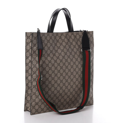 Gucci Soft GG Supreme Monogram Web Vertical Tote Black 3 of 10