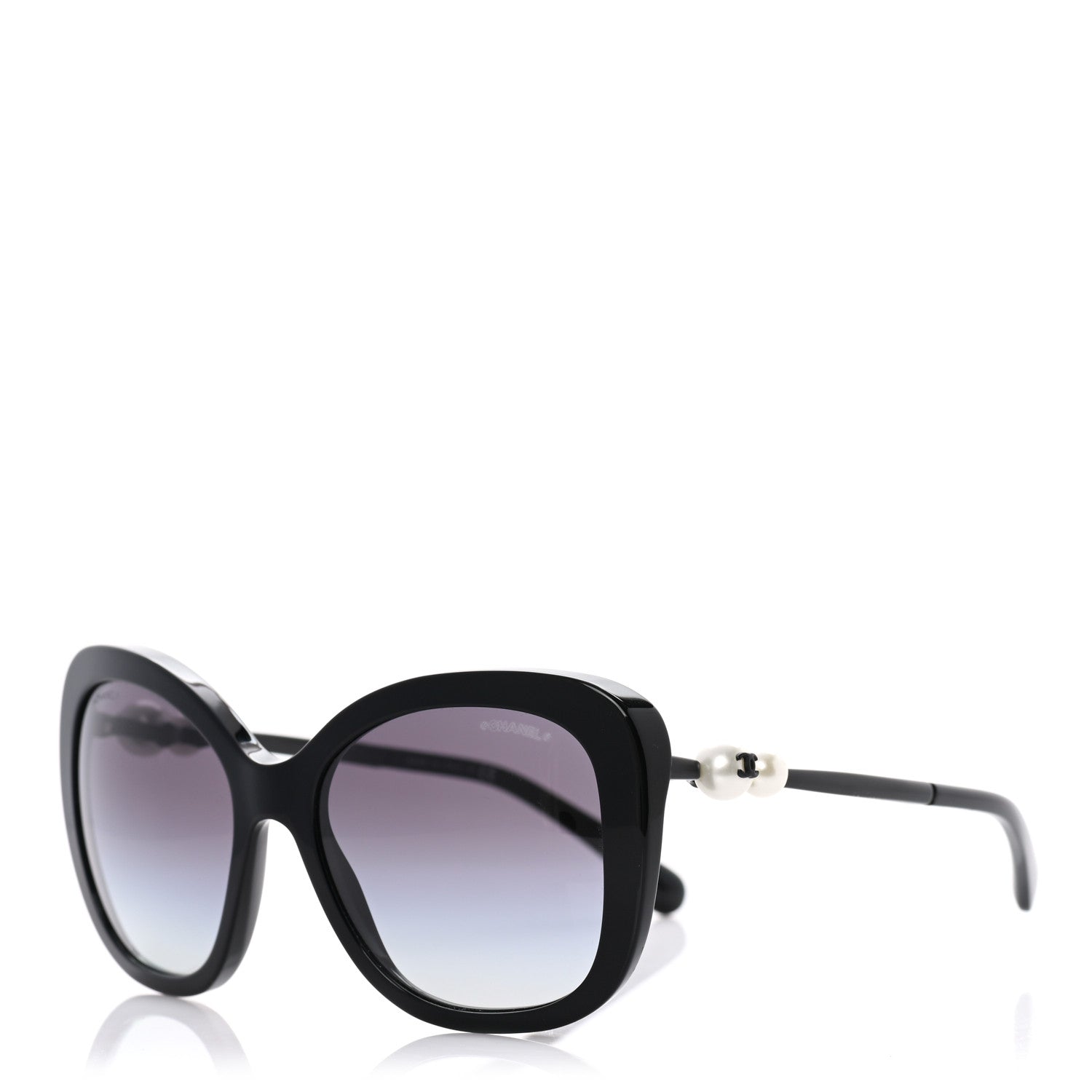 Chanel Acetate Butterfly Winter Pearl Sunglasses 5339-H Black 1 of 10